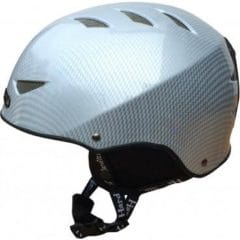 Adults Silver Cabon Fibre Ski Helmet Grey