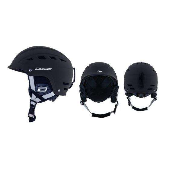 Dirty Dog UFO Snow Helmet - Black / White-Large