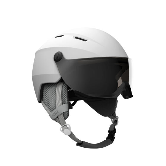 Adult Downhill Ski Helmet With Visor H350 White