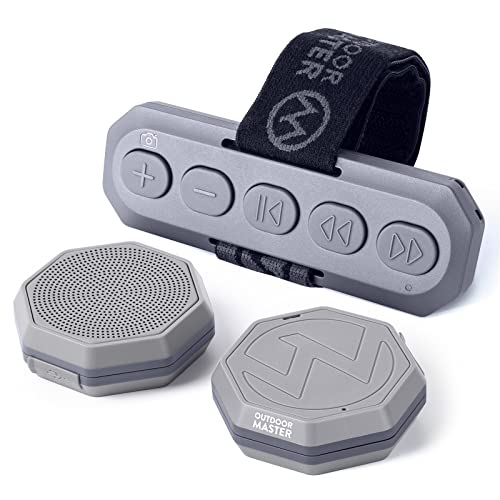 OutdoorMaster Wireless Helmet Drop-in Headphones with Wearable & Stickable Remote Controller for Skiing & Snowboarding