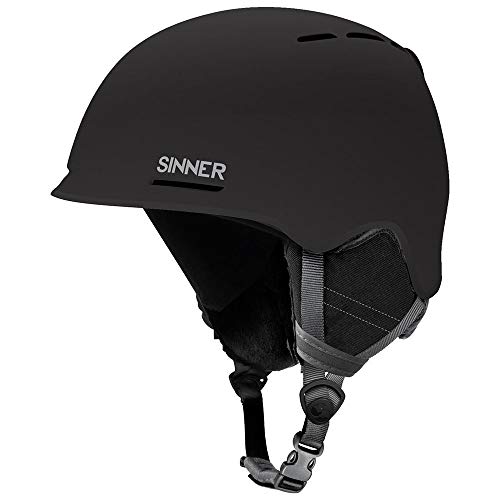 SINNER Fortune Youth Small Adult Ski Snowboard Helmet Matte Black Small