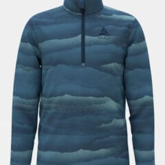 Odlo Kids Roy Graphic Half Zip Mid Layer Fleece - Mid Blue 6 Years