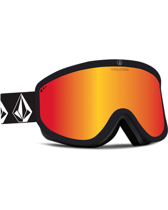 Volcom Footprints Matte Black Stone / Red Chrome + Yellow Goggles - Matte Black Stone