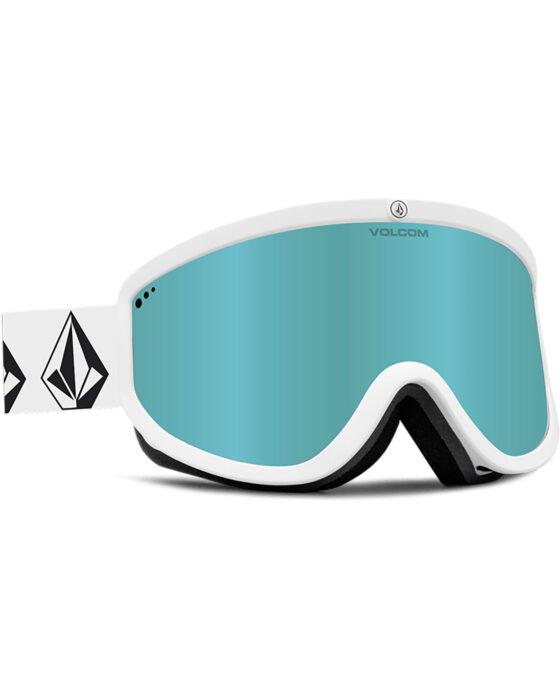 Volcom Footprints Matte White Stone / Ice Chrome + Dark Grey Goggles - Matte White Stone