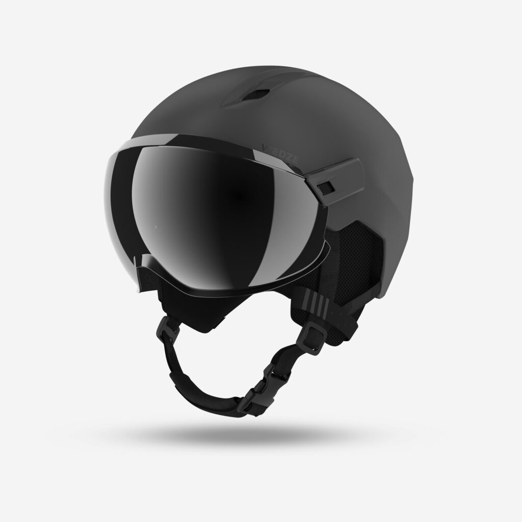 Pst 550 Adult Ski Helmet With Visor - Dark Grey