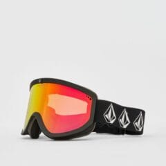 Volcom Footprints Matte Black Stone / Red Chrome + Yellow Goggles - Matte Black Stone